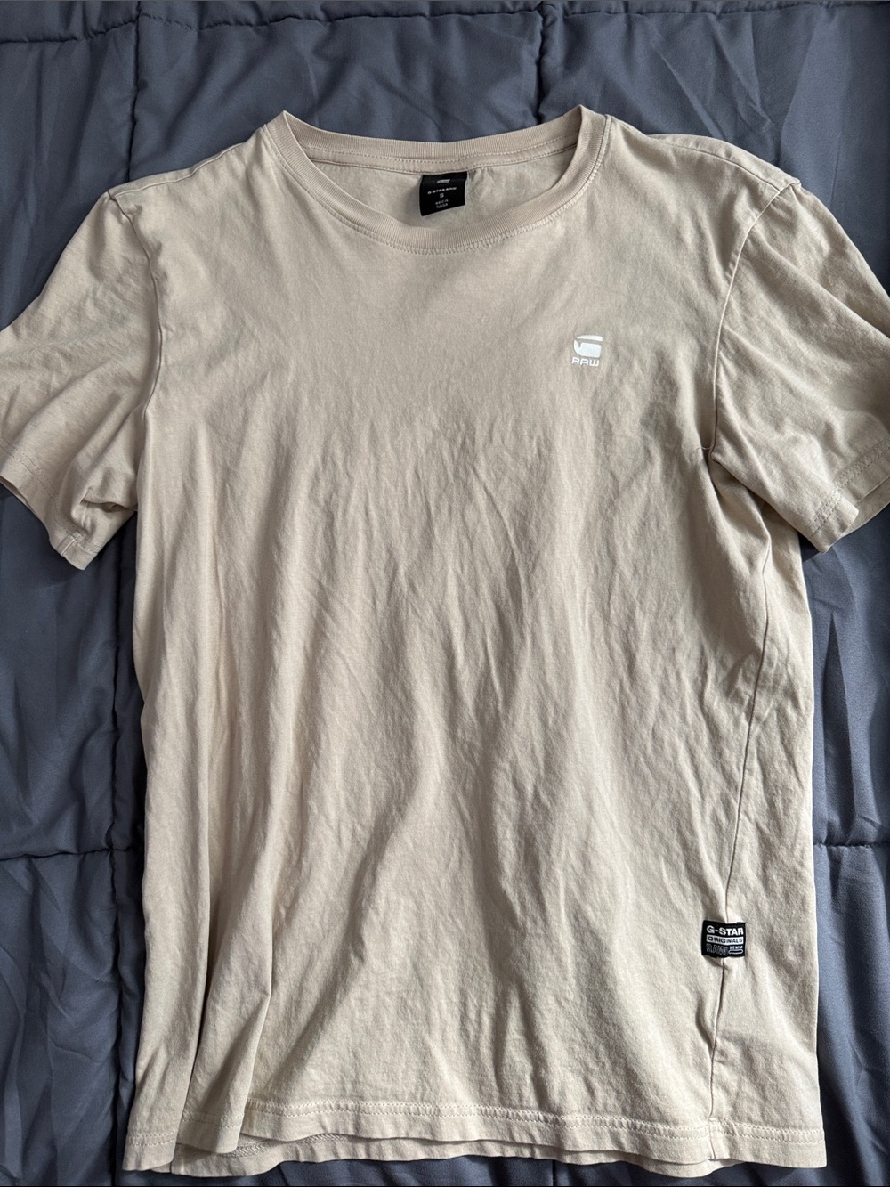 G-Star Short Sleeve Crewneck Tee in Beige
